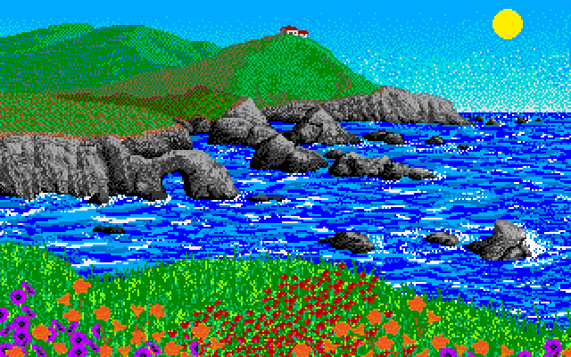 Seascape Day - DeluxePaint Demo Image, an Amiga Image by Electronic Arts