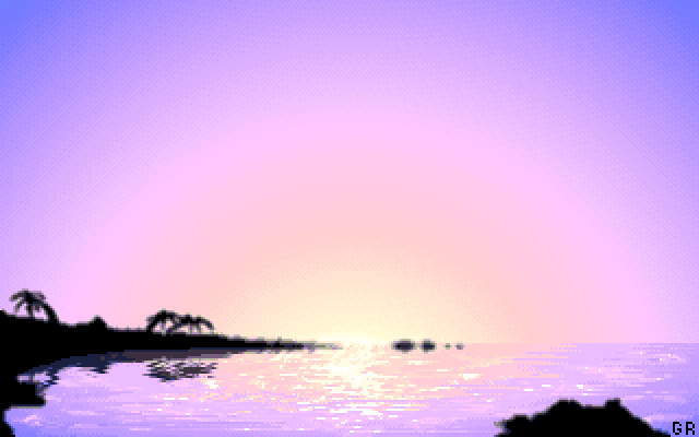 Sunset - DeluxePaint Demo Image, an Amiga Image by Electronic Arts